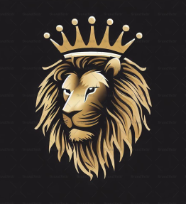 Majestätischer Löwe und Krone